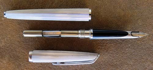WATERMANS CLASSIC 11759 HEAVY SILVER ELECTROPLATE, FILLETED CF FOUNTAIN PEN